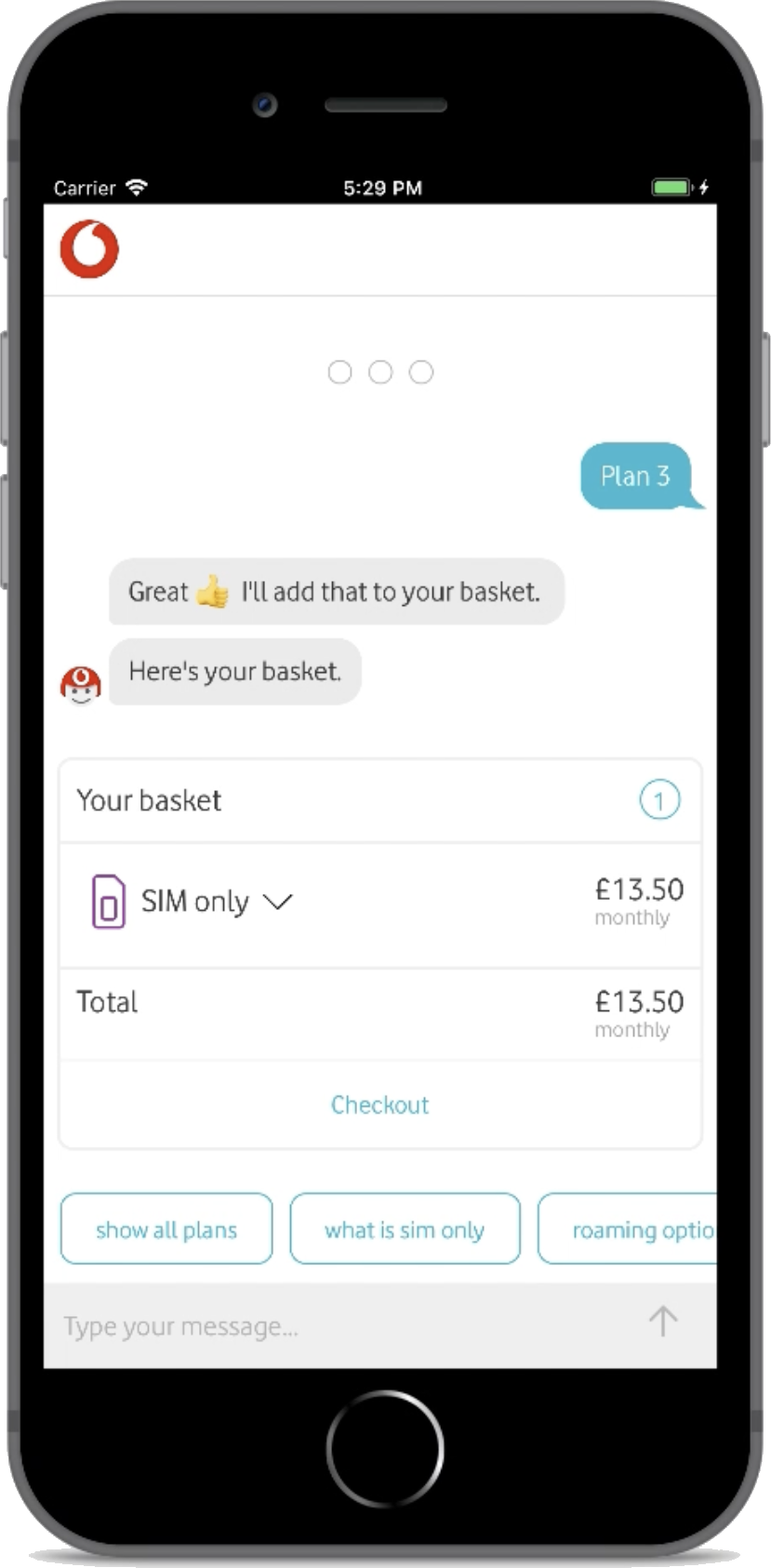 Vodafone TOBi Sales Basket